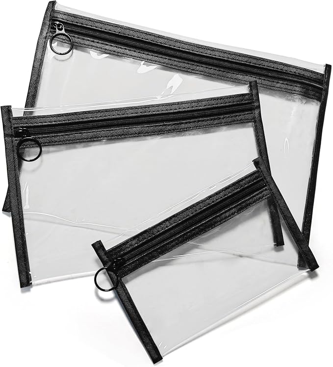 Clear Makeup Bags，small makeup bag, mesh zipper pouch bags, purse organizer by LEEVANOO