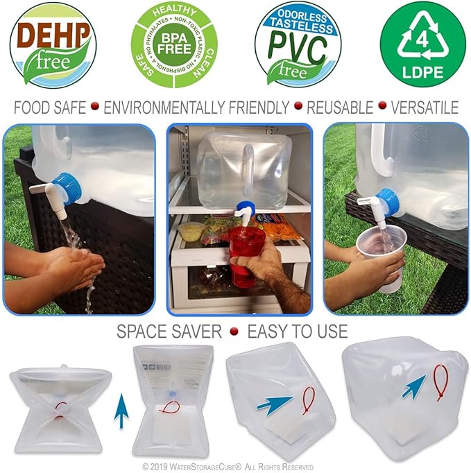 WaterStorageCube BPA Free Collapsible Water Container - Image 5