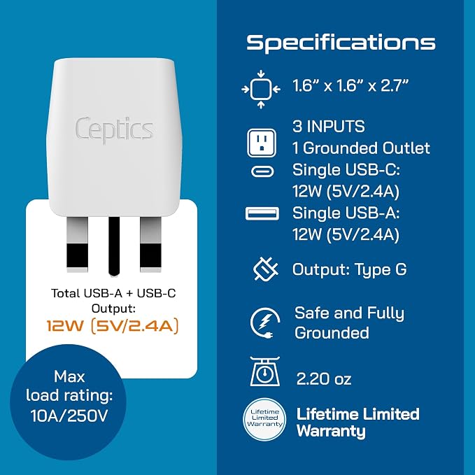 Ceptics UK adapters for travel to London, Hong Kong, Ireland - Image 6