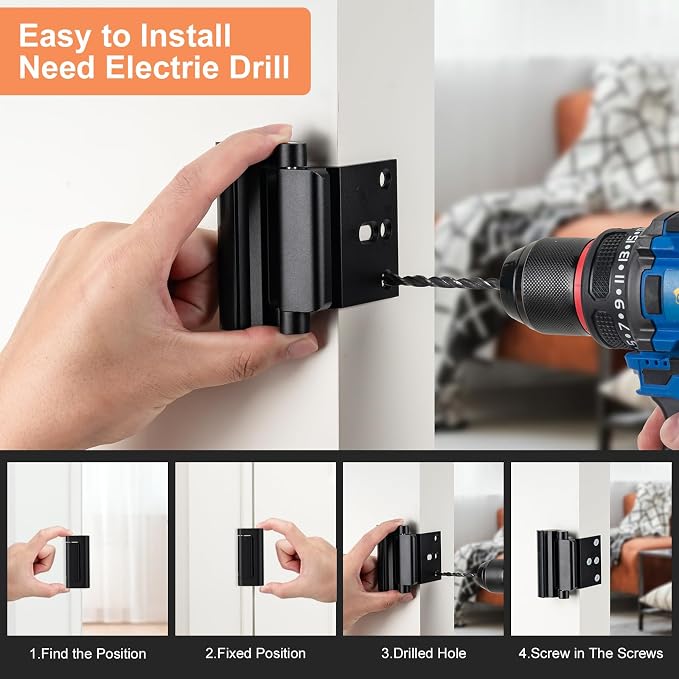2 Pack Home Security Door Lock, Childproof Door Reinforcement Lock, - Image 3