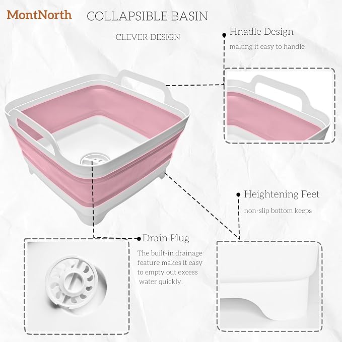 Collapsible Wash Basin 9L, Foldable Dish Tub - Image 4