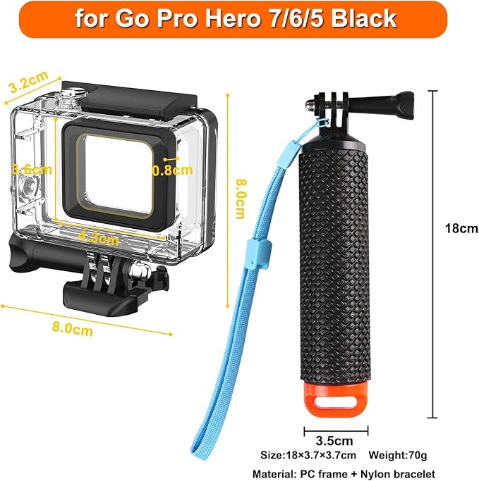 Compatible for Go Pro Hero 7 6 5 Black Waterproof Housing Case 45M/147FT - Image 3