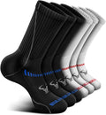 BULLIANT Compression Socks for Men 6Pairs, Athletic Crew Socks Cushioned For by BULLIANT