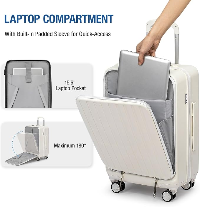 KYME 22-Inch Hardside Small Suitcase, 100% PC Hard Shell - Image 2