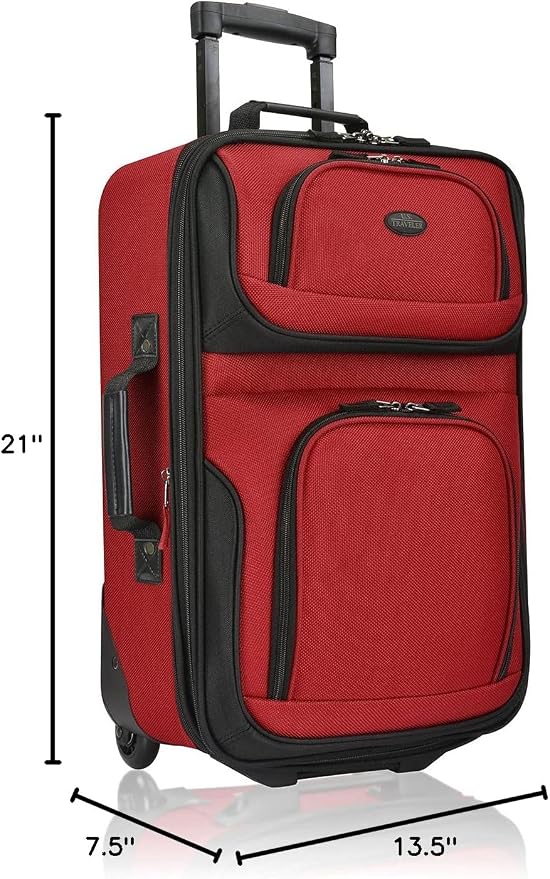 U.S. Traveler Lightweight Rolling 20" Carry On Luggage Softside Suitcase - Image 9