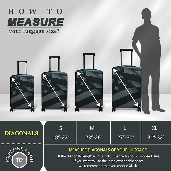 Explore Land Travel Luggage Cover Suitcase Protector Fits 27-30 Inch Case - Image 5
