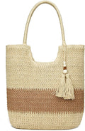 Straw Beach Bags for Women Woven Beach Tote Bag Casual Boho Large Shoulder by YAVCOOL