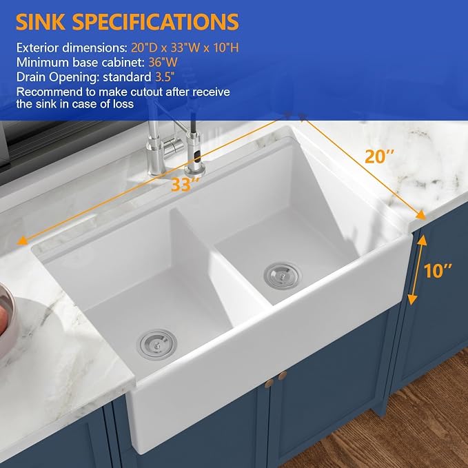 Dcolora Farmhouse Sink Double Bowl - Image 5