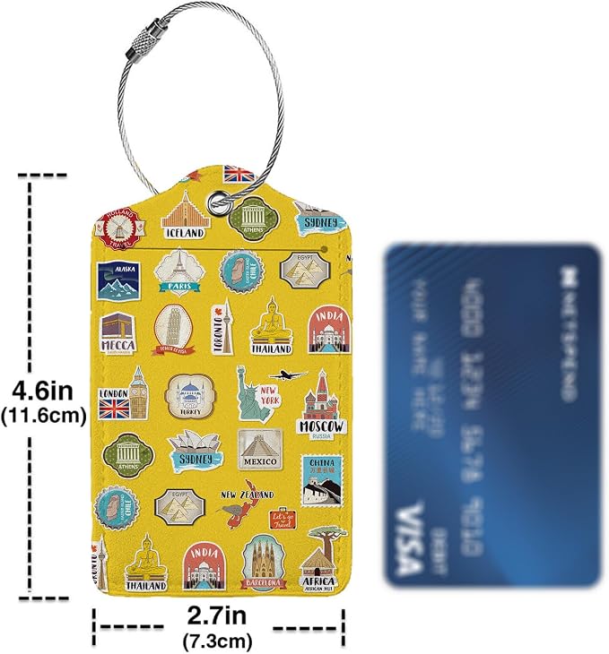 Travel Stamps Collection 2-Pack Luggage Tags - Image 4