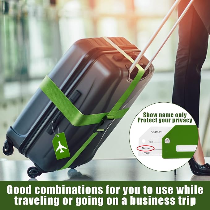 Weewooday 8 Pcs Luggage Straps Suitcase Tags Set - Image 5