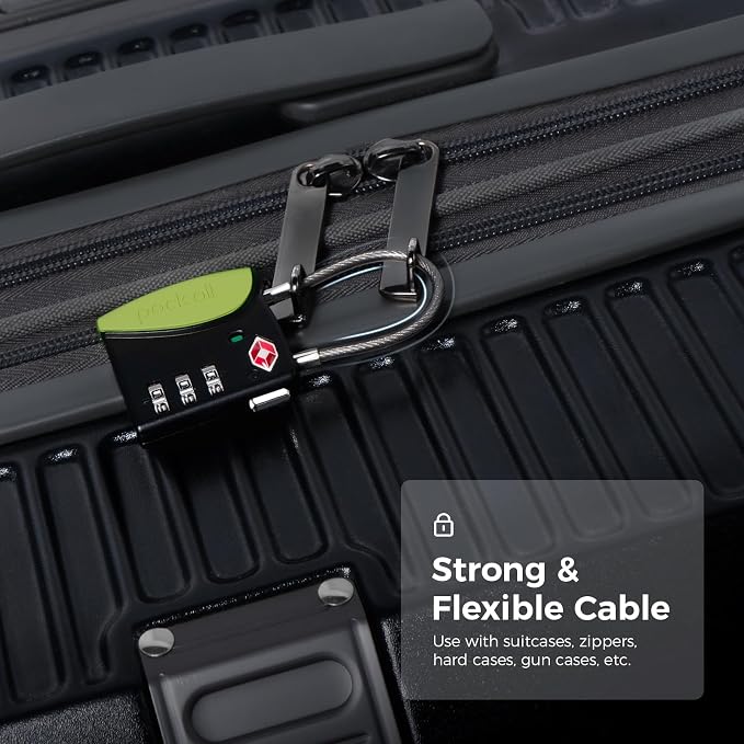 pack all TSA Approved Cable Luggage Locks, 3 Digit Combination Padlocks - Image 3