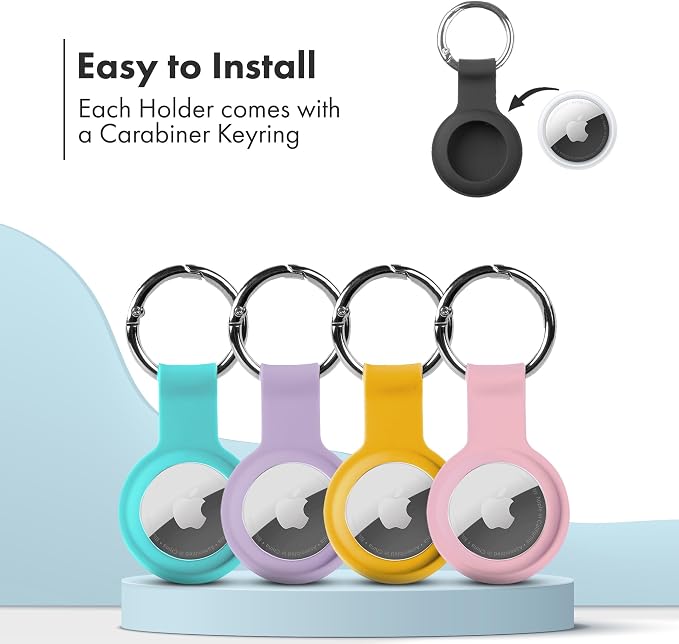 Apple AirTag Holders 4 Pack, Dustproof & Washable Cases, Silicon Covers - Image 5