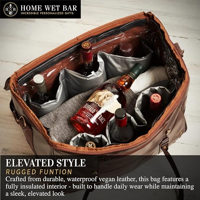 Graham Whiskey Bottle Carrier and Weekender Travel Bag | Customizable - Image 2