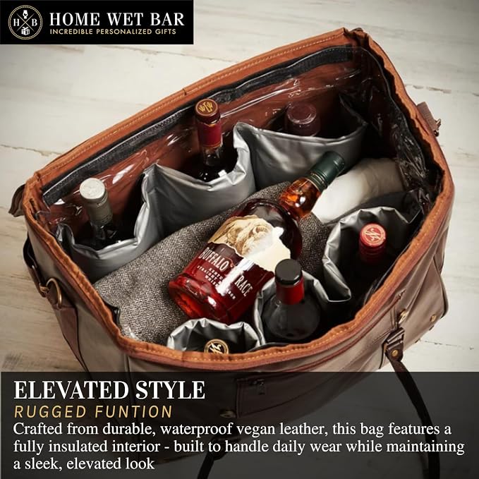 Graham Whiskey Bottle Carrier and Weekender Travel Bag | Customizable - Image 2