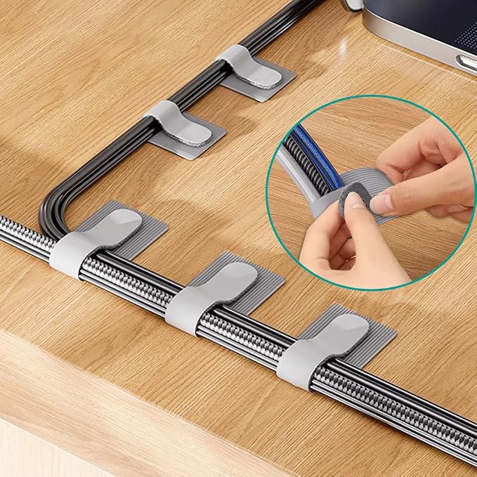 Cord Organizer Cable Management 45 Pack Adhesive Cord Holder Hooks Clips - Image 6