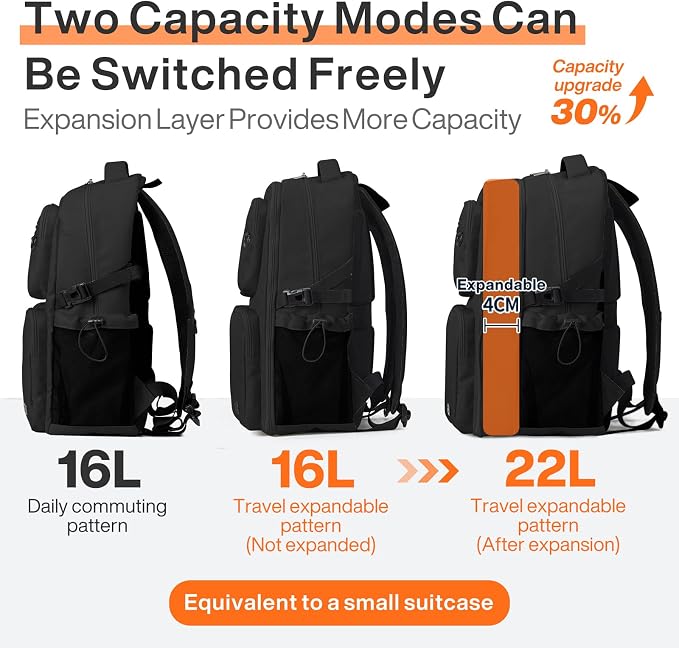 mixi Large Capacity Travel Laptop Backpack, Lightweight Durable College Bookbag - Image 4