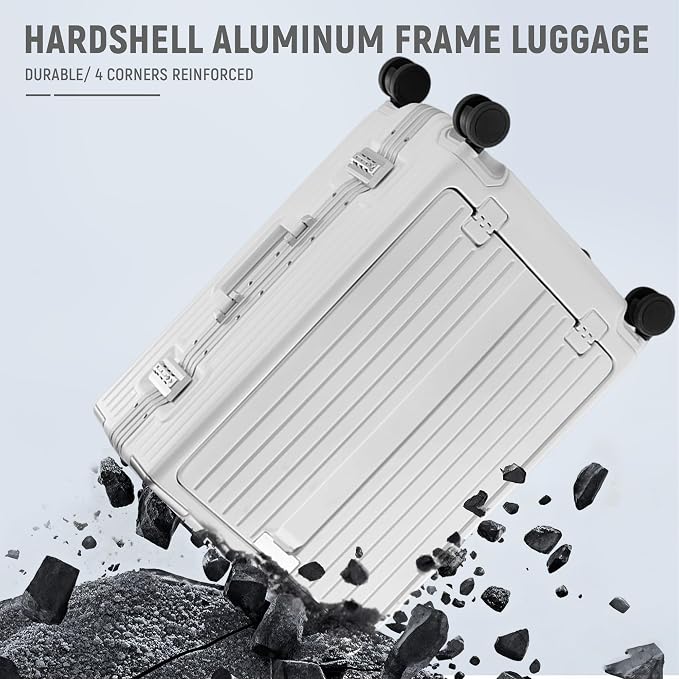 UrbanExplorer 20 Inch Carry On Luggage TSA Approved, Aluminum Frame Zipperless - Image 7