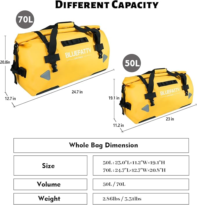 Large Waterproof Duffel Bag Roll-top Heavy Duty Dry Duffle Bags - Image 6