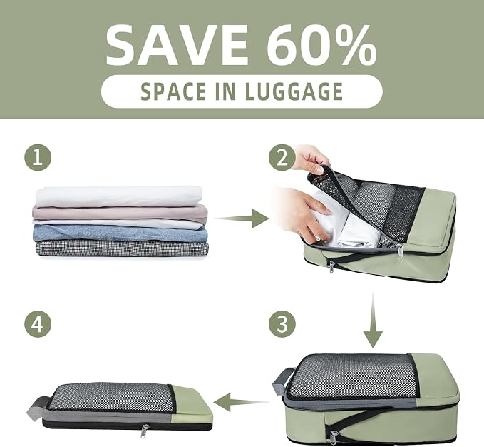 BAGAIL 4 Set/6 Set/8 Set Compression Packing Cubes Travel Accessories - Image 4