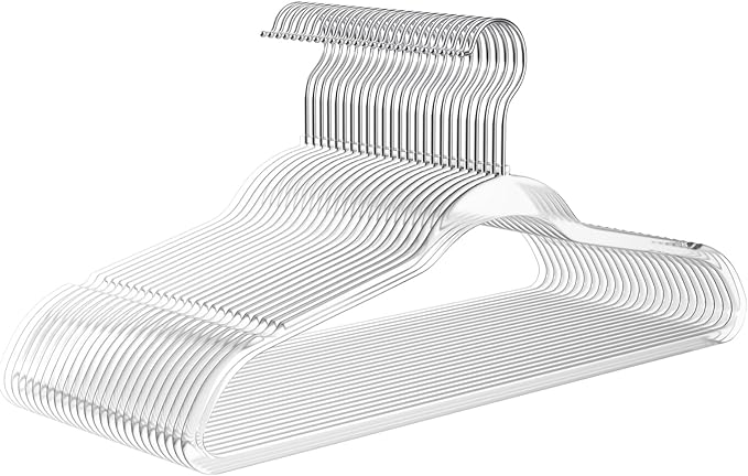 MIZGI 20 Pack Clear Plastic Hangers by MIZGI