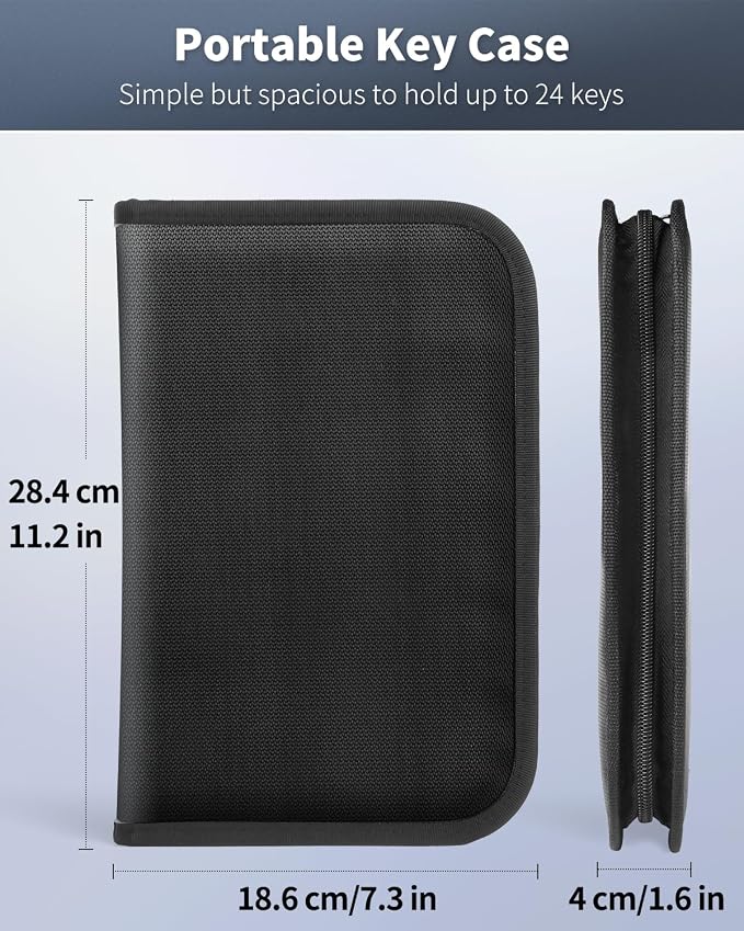 Uniclife Zippered Key Case Organizer Waterproof and Fireproof Key Binder - Image 8