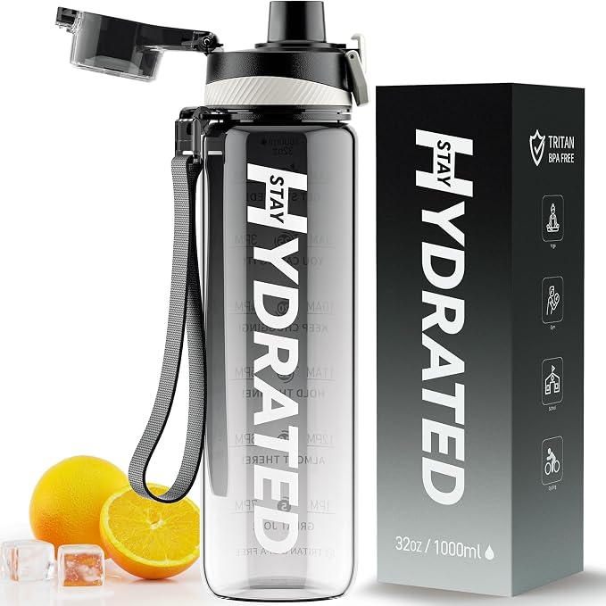 Water Bottle, 32 oz Motivational Water Bottles by Mevoly
