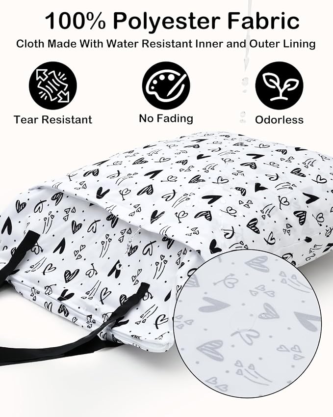 ALVABABY 2 Pack Large Wet Dry Bag Waterproof Hanging Cloth Diaper - Image 2