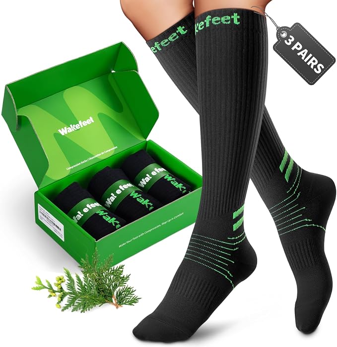 Compression Socks for Women Men 3 Pairs, Compression Stockings, Fragrance by Wakefeet