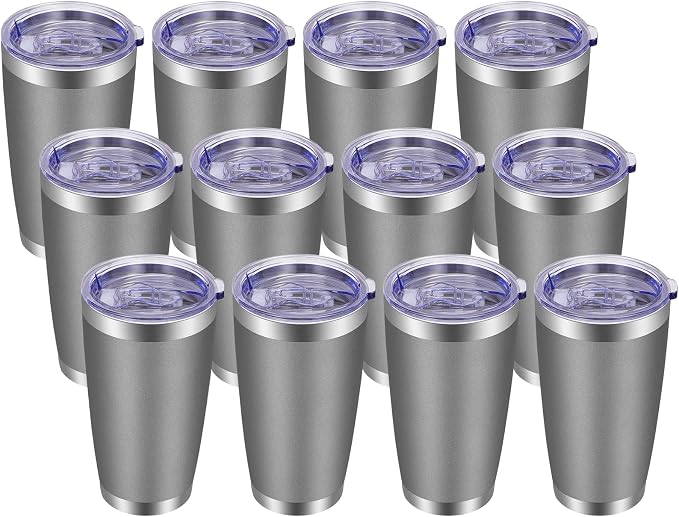VEGOND 20oz Tumbler with Lid and Straw Stainless Steel Tumbler Cup Bulk Vacuum by VEGOND