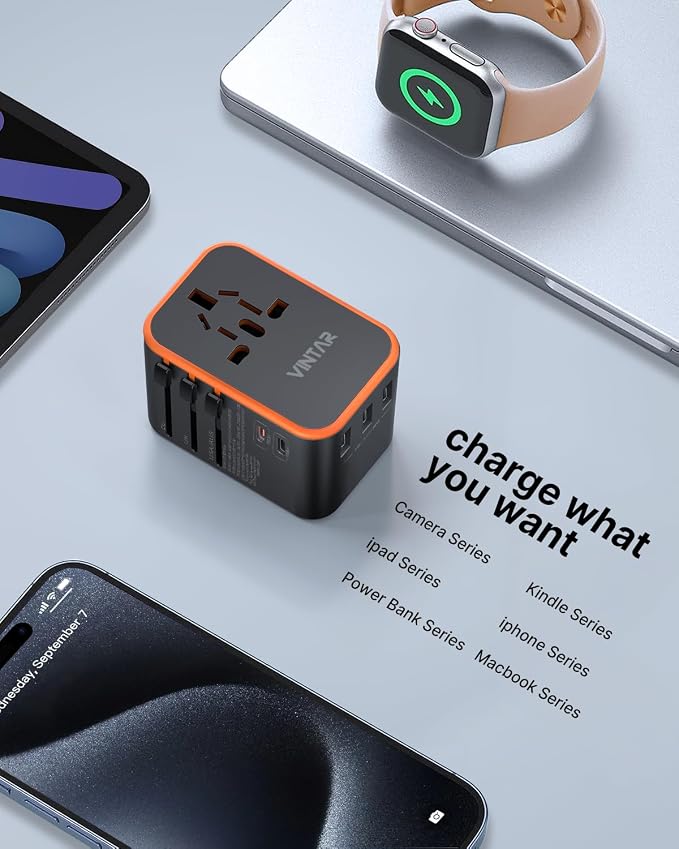 Universal Travel Adapter, VINTAR 35.5W International Power Adapter - Image 6