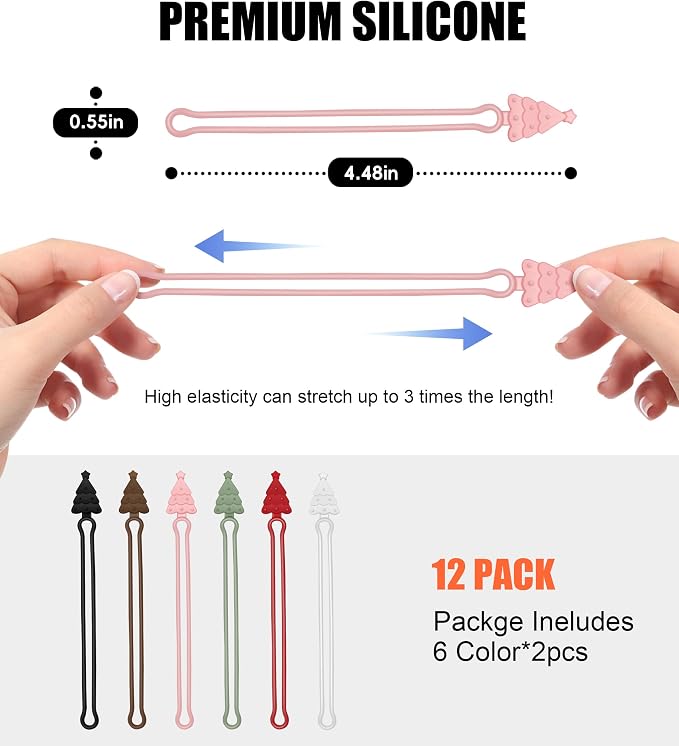 Nearockle Silicone Cable Ties Cord Organizer, Travel Essentials - Image 2
