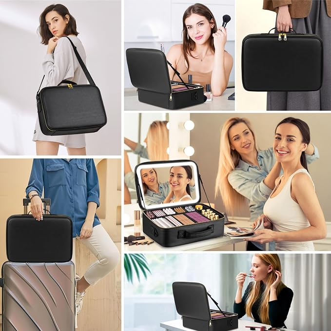 15“×11“Professional Makeup Train Case, Large Waterproof Travel Makeup bag - Image 8