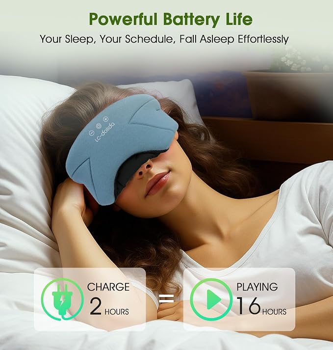 Sleep Mask with Headphones Bluetooth 5.4, LC-dolida Wireless Music Eye Mask - Image 5