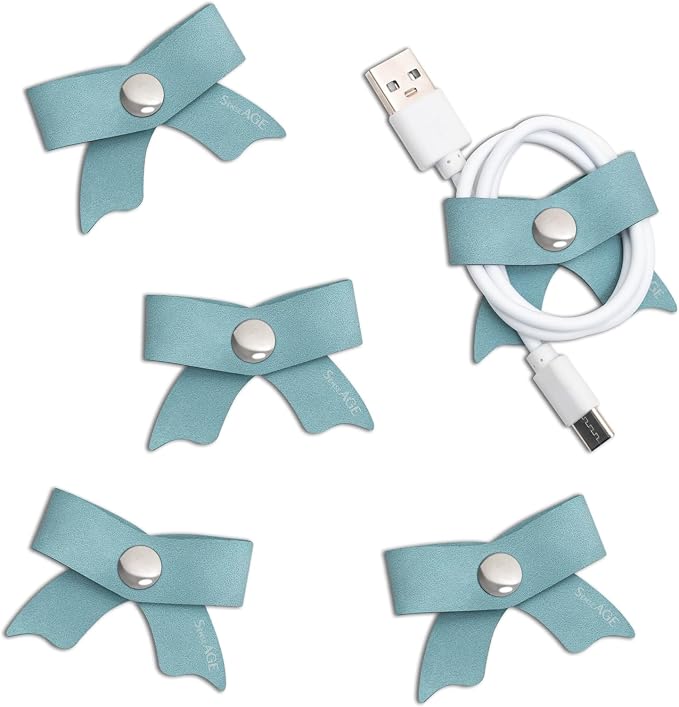 SenseAGE 5 Pack Cord Organizer, Bow Cord Keeper, Cable Organizer USB holder by SenseAGE