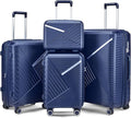 Campfun Luggage 4 Piece Sets, Expandable Carry On Luggage Set Hardshell PP by Campfun