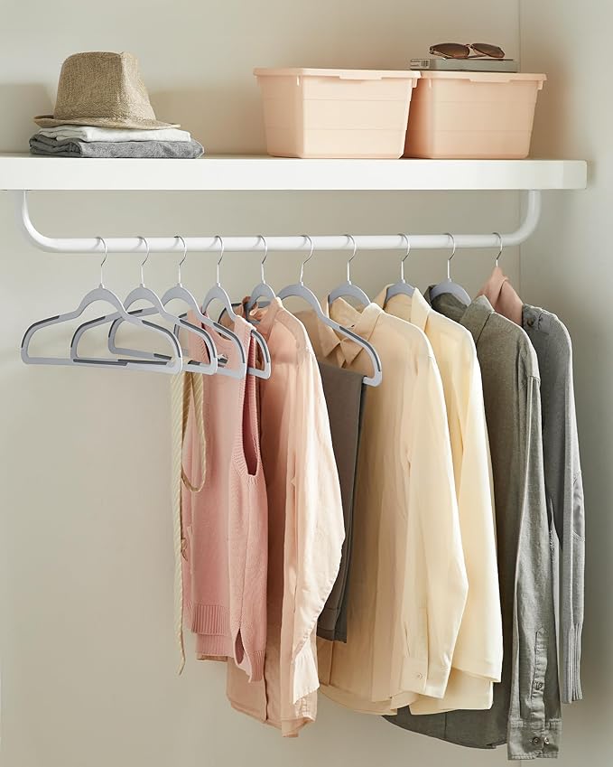 SONGMICS Clothes Hangers, Space-Saving, Light Gray and Dark Gray UCRP0050G01 - Image 3