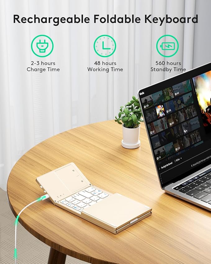 Samsers Multi-Device Foldable Bluetooth Keyboard - Image 4
