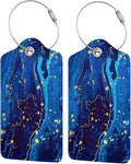 Blue and Gold Marble Luggage Tags by OUZPGAQ