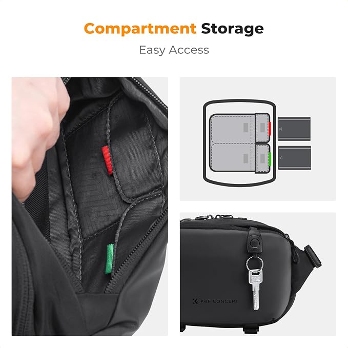 K&F Concept 2 in 1 Sling Bag Everyday Shoulder Bag & Multifunction Photography - Image 4