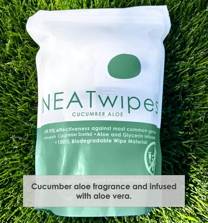 NEATwipes Hand Sanitizing Wipes | Travel Size | Disposable Wet Wipe & - Image 6