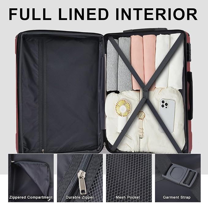 Merax 24 Inch Expandable Checked Luggage, Hardshell ABS Medium Suitcase - Image 5