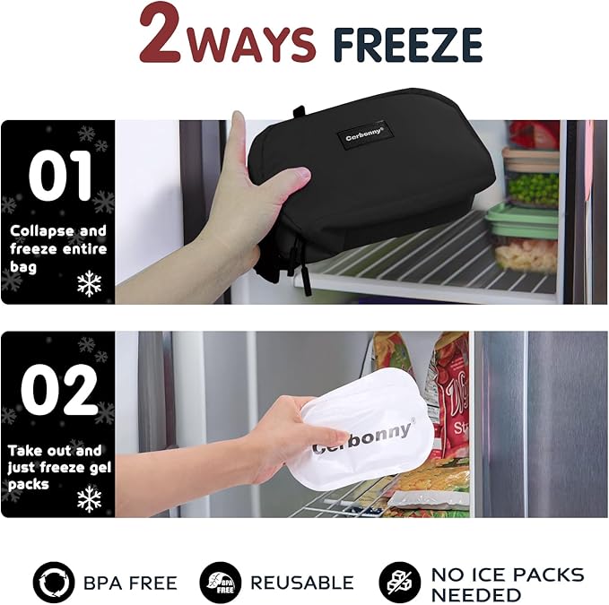 CERBONNY Small Cooler Bag Freezable Lunch - Image 2