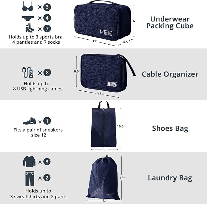 7 Set Compression Packing Cubes - Image 4