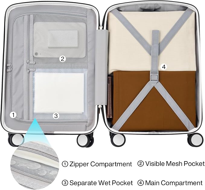 Hanke 20 Inch Hard Shell Suitcases - Image 6