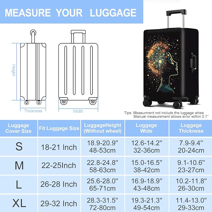 Luggage Cover Washable Suitcase Protector Anti-scratch Suitcase cover Fits - Image 6