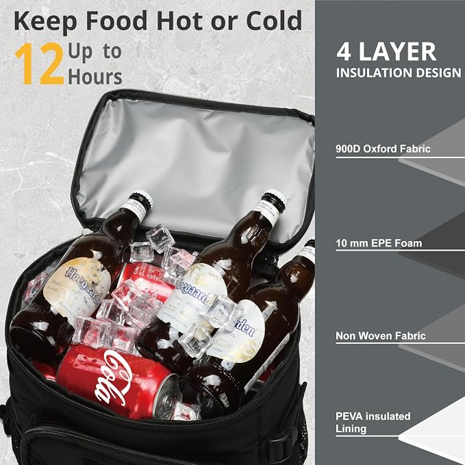 Tactical Backpack Cooler, 25L Cooler Backpack Insulated Leak-Proof, Heavy Duty - Image 4