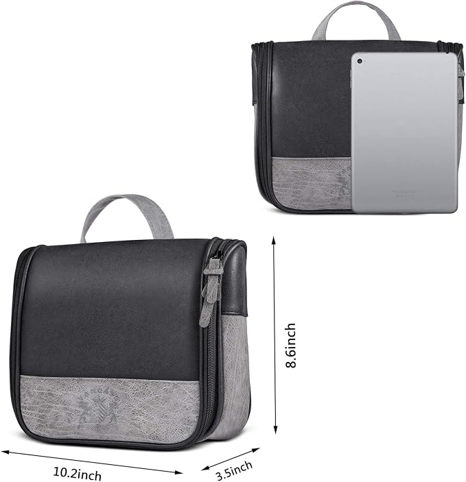 Hanging Toiletry Bag for Men VANCASE Vintage Leather Shaving Dopp Kit Medium - Image 6