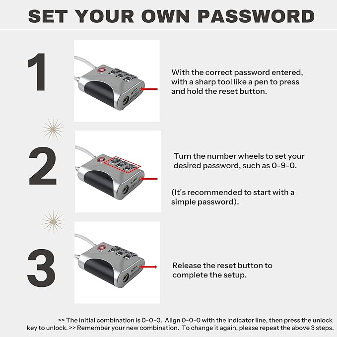 TSA Approved Locks for Luggage, Small Combo Lock - Image 5