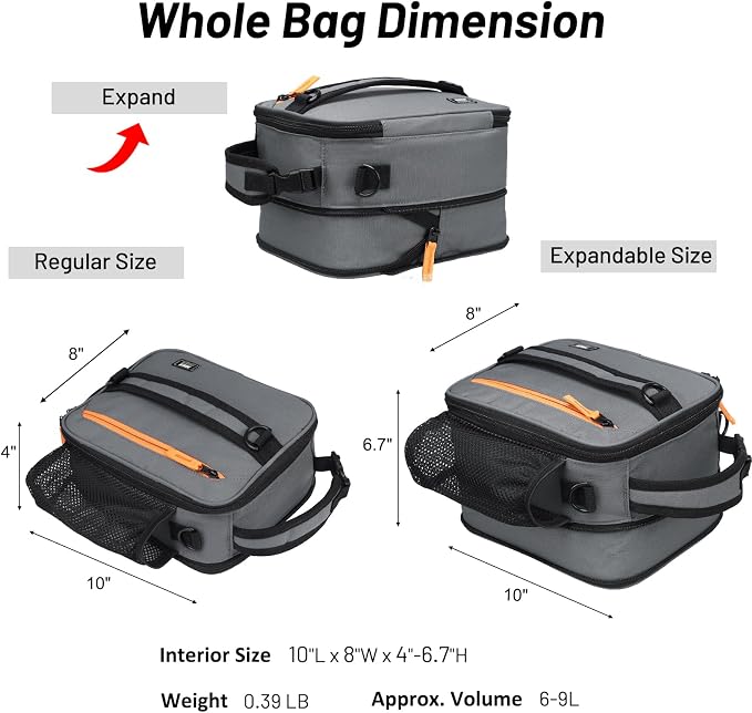 MIER Expandable Lunch Bag Insulated Lunch Box - Image 3
