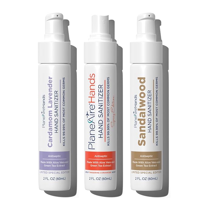 Relax & Rejuvenate Variety 3pk Hand Sanitizer | Cardamom Lavender Lotion by PlaneAire